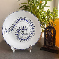 Artrooms Beautiful dance Ceramic Hand Painted Warli Art - Wall Decor Plates
