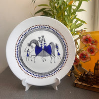 Artrooms Beautiful Wedding Horse Ceramic Hand Painted Warli Art - Wall Decor Plates