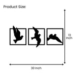 Birds metal wall art size chart 30 inch wide x 13 inch tall