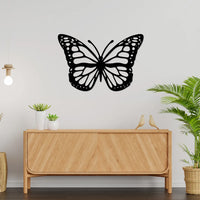 Artrooms Butterfly Metal Wall Art - Wall Decoration | Wall Hanging (24x16 inch) | Black Matte Finish