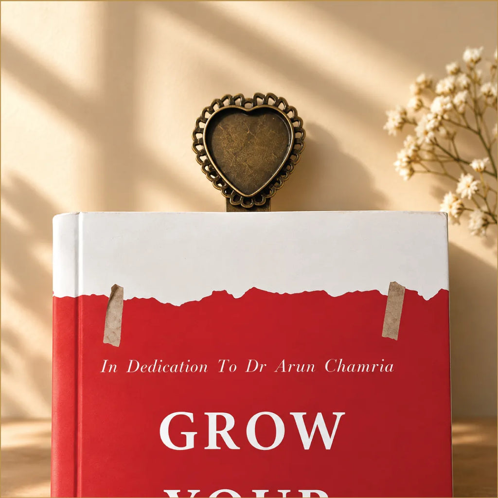 Antique Bronze Heart Lace Bookmark – Vintage Blank Bezel Gift