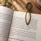 Antique Bronze Oval Bookmark – Vintage Rose & Butterfly Frame