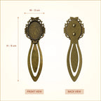 Antique Bronze Oval Bookmark – Vintage Rose & Butterfly Frame