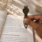 Antique Bronze Crown Heart Bookmark – Queen of Hearts Gift