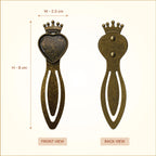 Antique Bronze Crown Heart Bookmark – Queen of Hearts Gift