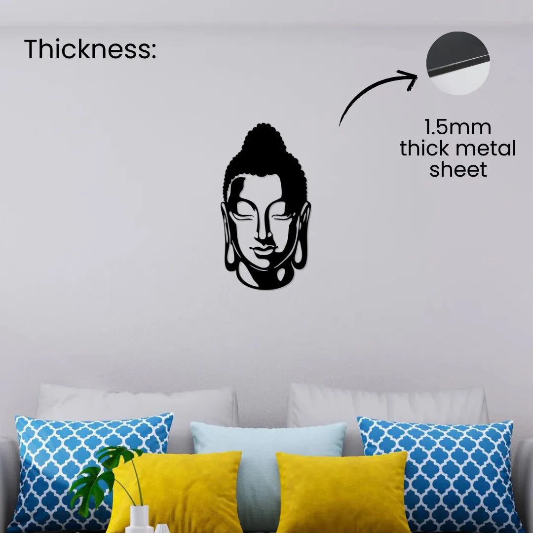 Buddha Face Metal Wall Art 1.5mm thick metal sheet