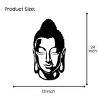 Buddha Face Metal Wall Art 24 inch x 13 inch size guide