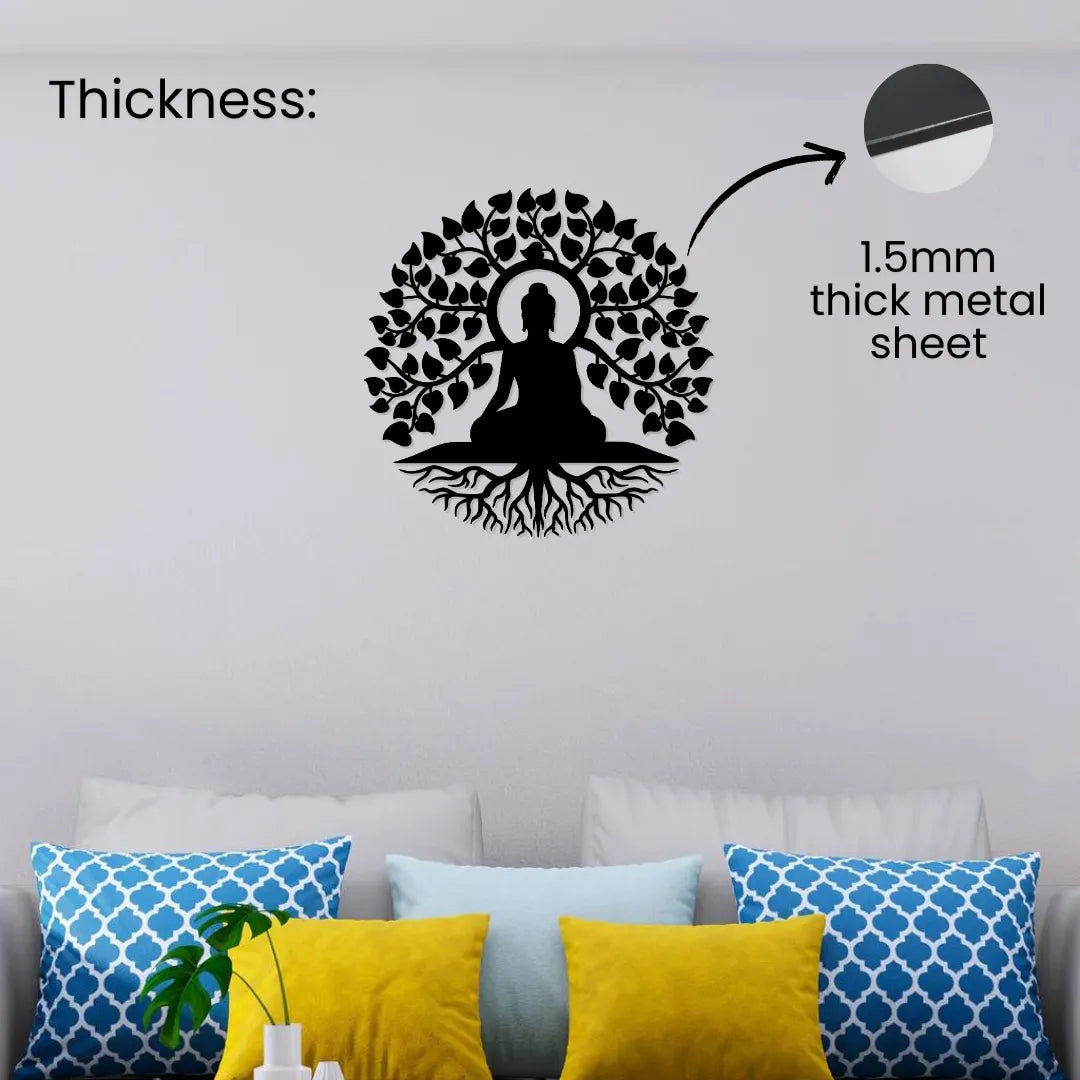 Buddha Tree Metal Wall Art 1.5mm thick metal sheet