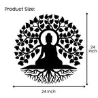 Buddha Tree Metal Wall Art 24 inch x 24 inch size guide