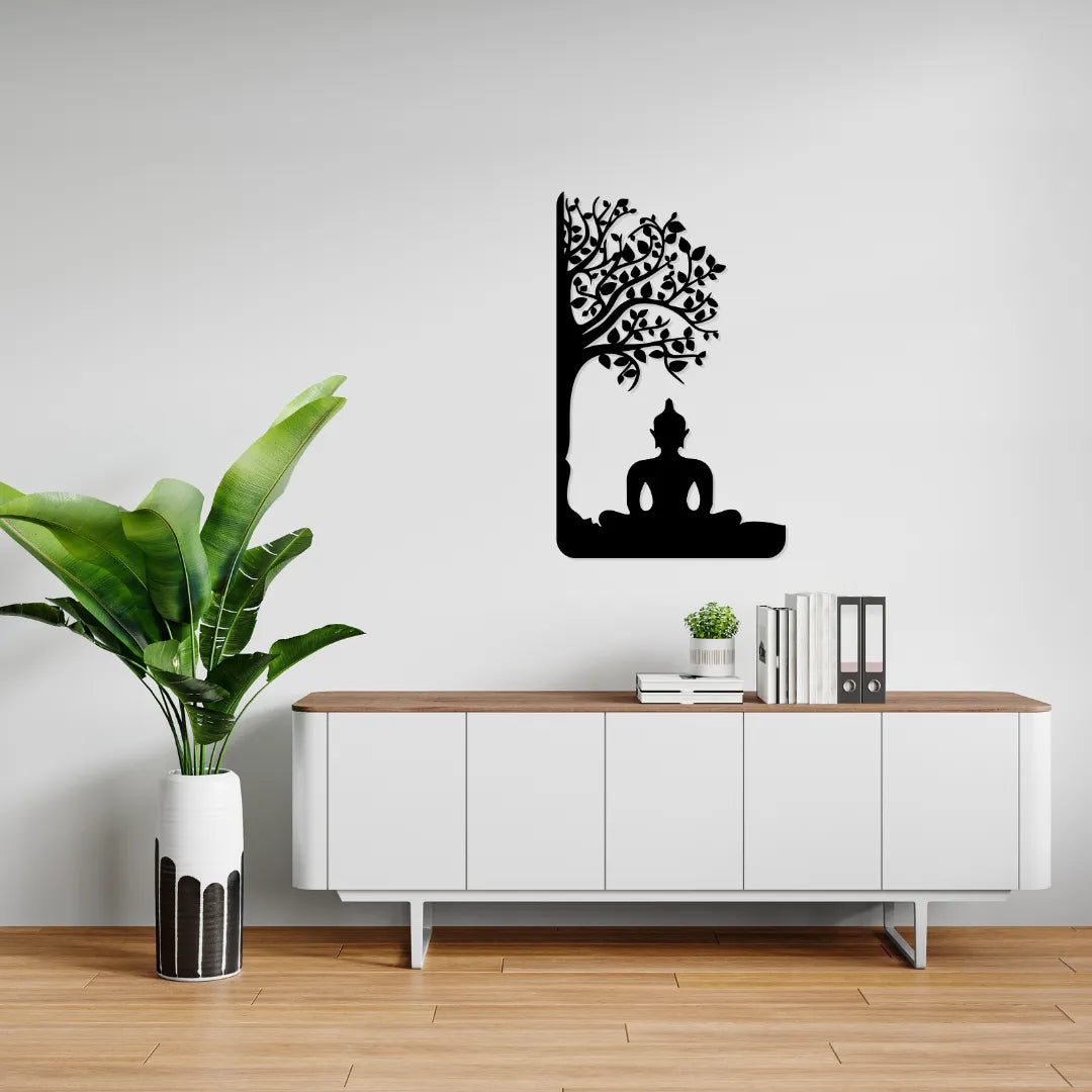 Buddha Tree Metal Wall Art home meditation decor