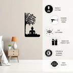 Buddha Tree Metal Wall Art powder coated finish details