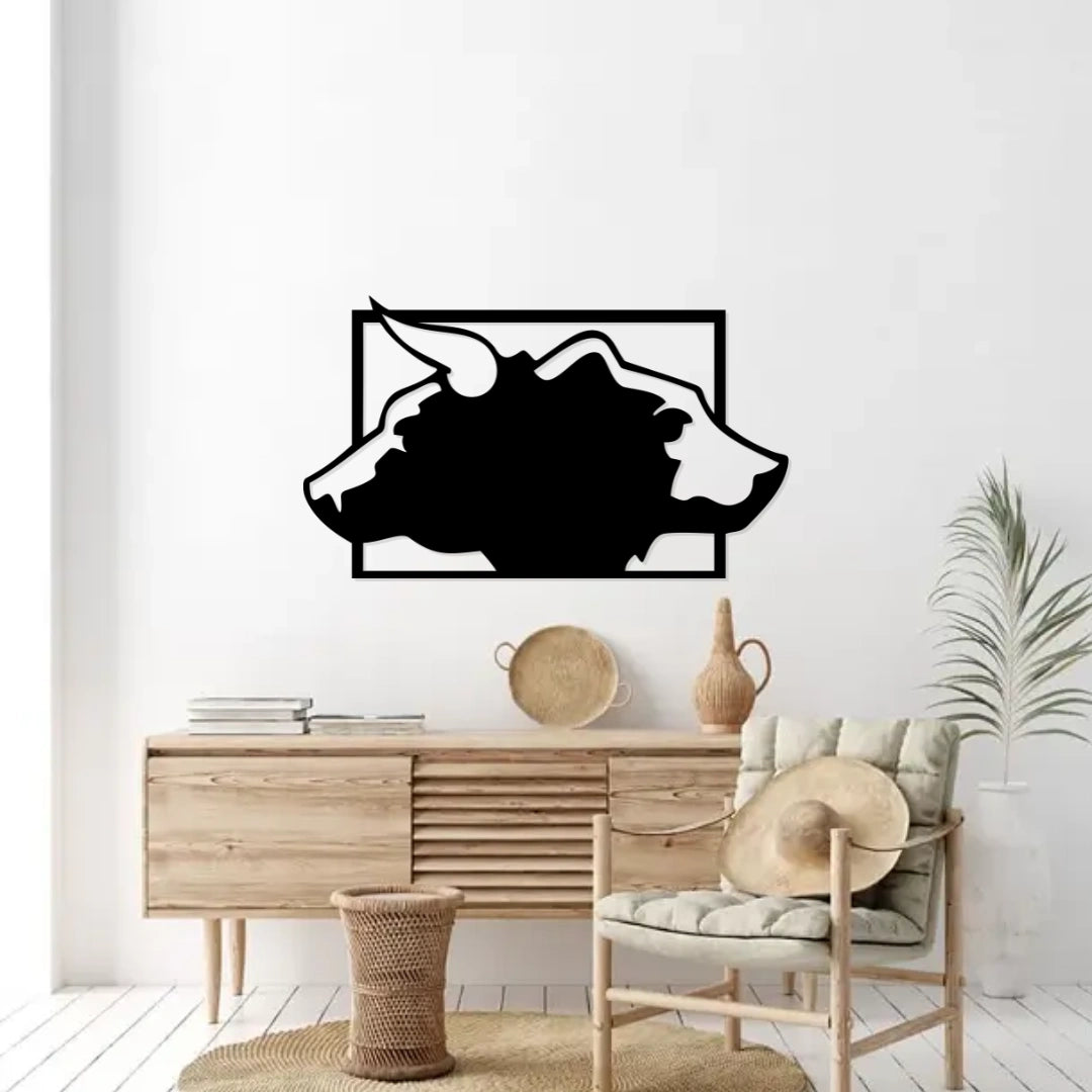 Bull And Bear Metal Wall Art modern home wall decor  