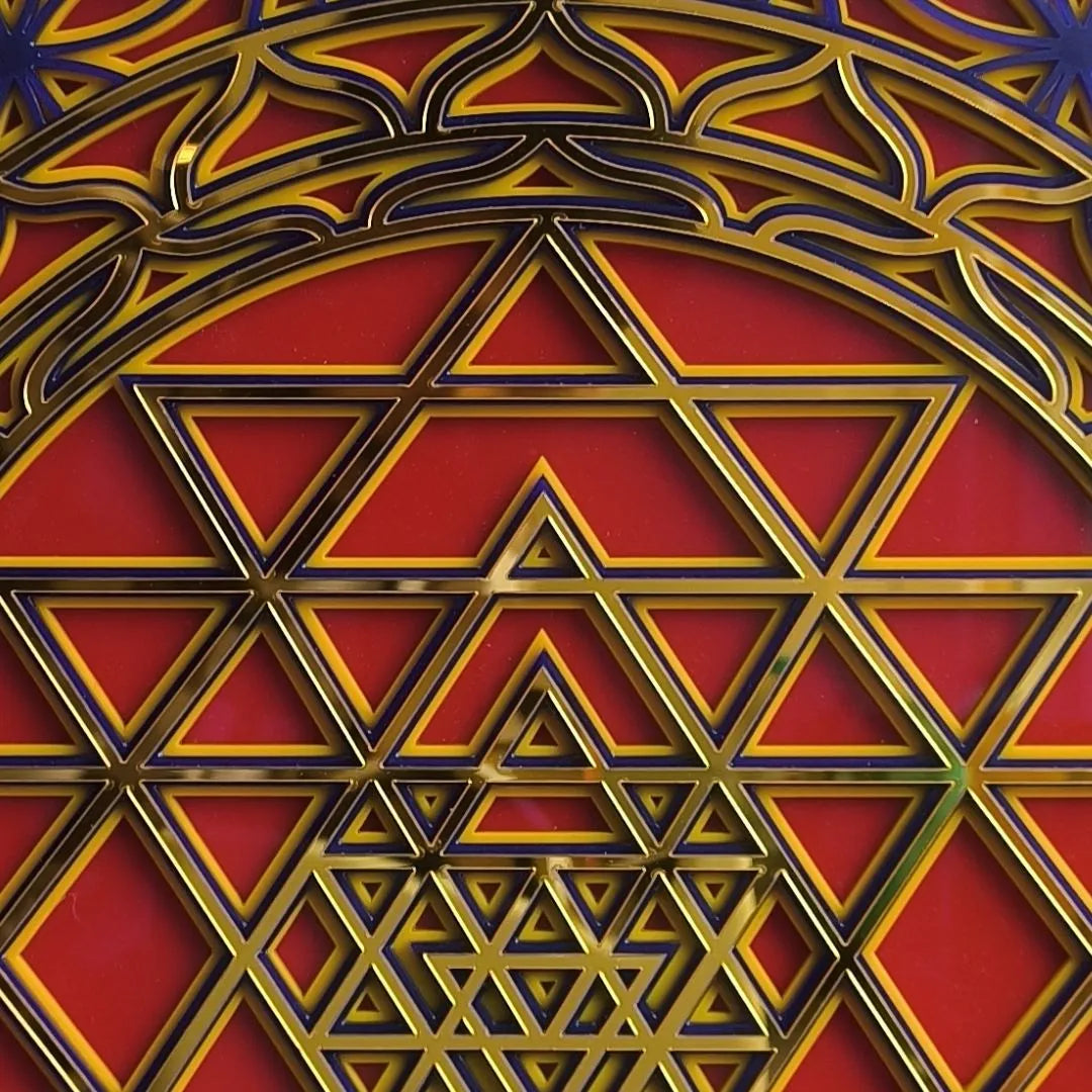 Sri Yantra Wall Hanging | Acrylic Sacred Geometry Art | 16x16 Decor