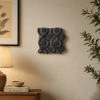 Vintage Hand-Carved Wood Printing Block – Floral Wreath Medallion
