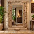 Hand-Carved Heritage Architectural Floor Mirror
