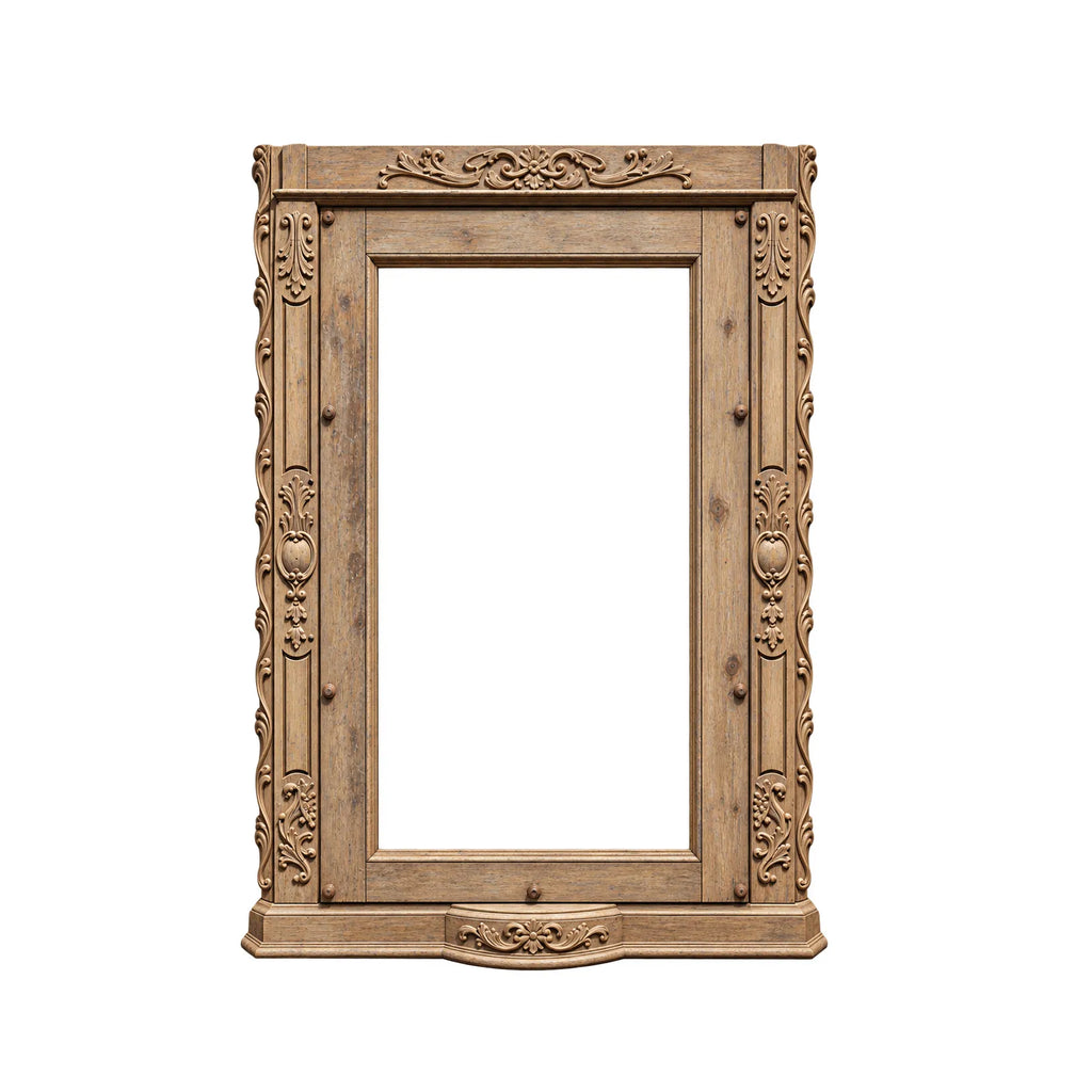 Hand-Carved Heritage Architectural Floor Mirror