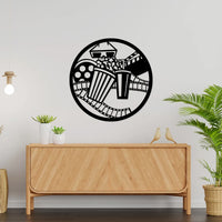 Artrooms Cinema Metal Wall Art - Wall Decoration | Wall Hanging (24x24 inch) | Black Matte Finish