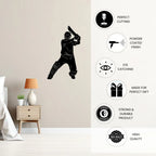 Cricket Player Metal Wall Art powder coated finish  