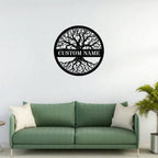 Custom Tree of Life Metal Wall Art | Personalized Family Name Sign
