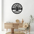 Custom Tree of Life Metal Wall Art | Personalized Family Name Sign