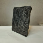 Vintage Hand-Carved Wooden Printing Block – Feather Leaf Motif