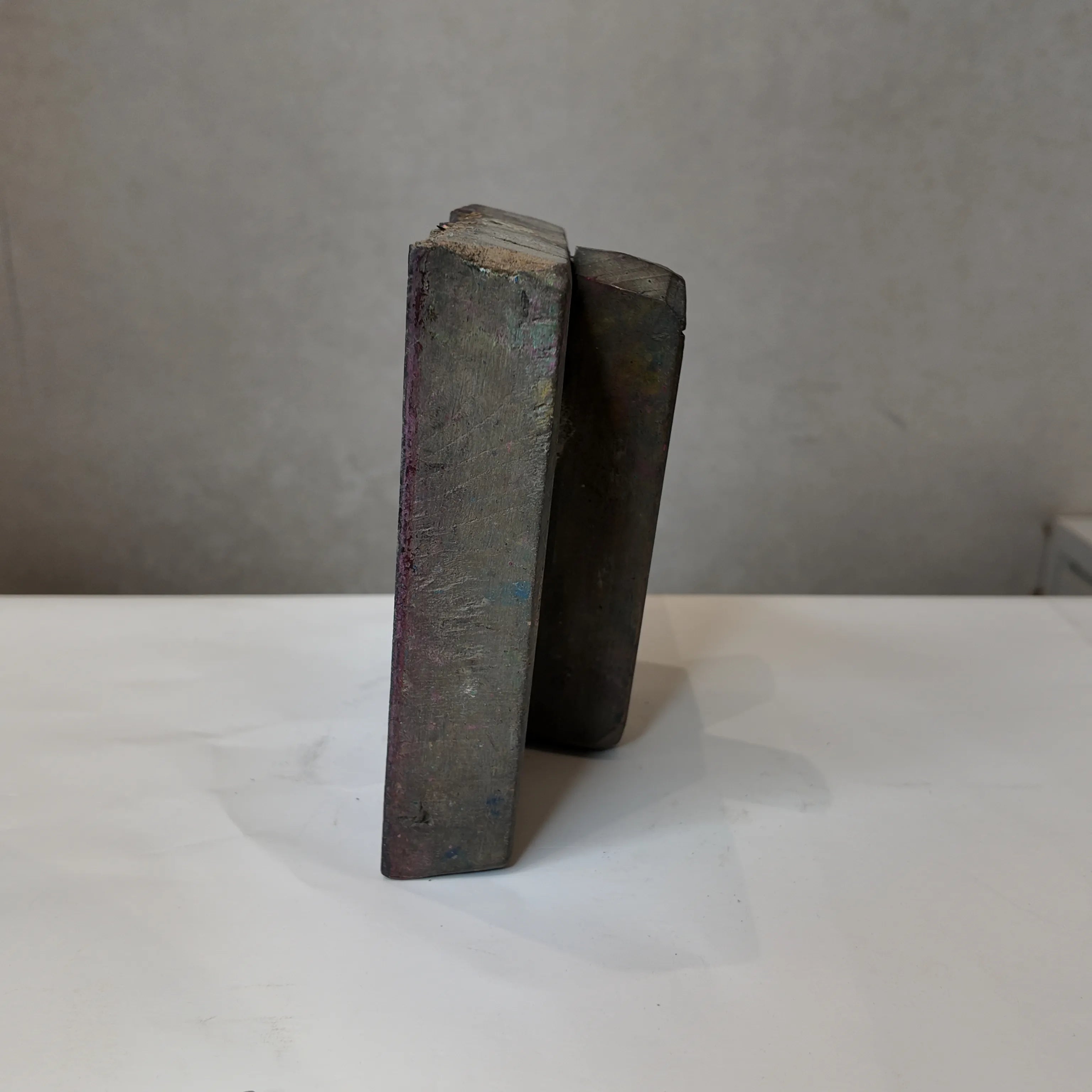 Vintage Hand-Carved Wooden Printing Block – Diamond Vine Column