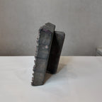 Vintage Hand-Carved Wooden Printing Block – Diagonal Floral Dotted Stripes