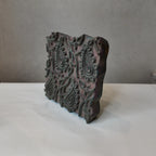 Vintage Hand-Carved Wooden Printing Block – Scalloped Paisley Grid