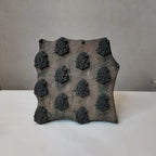 Vintage Hand-Carved Wooden Printing Block – Staggered Paisley Grid