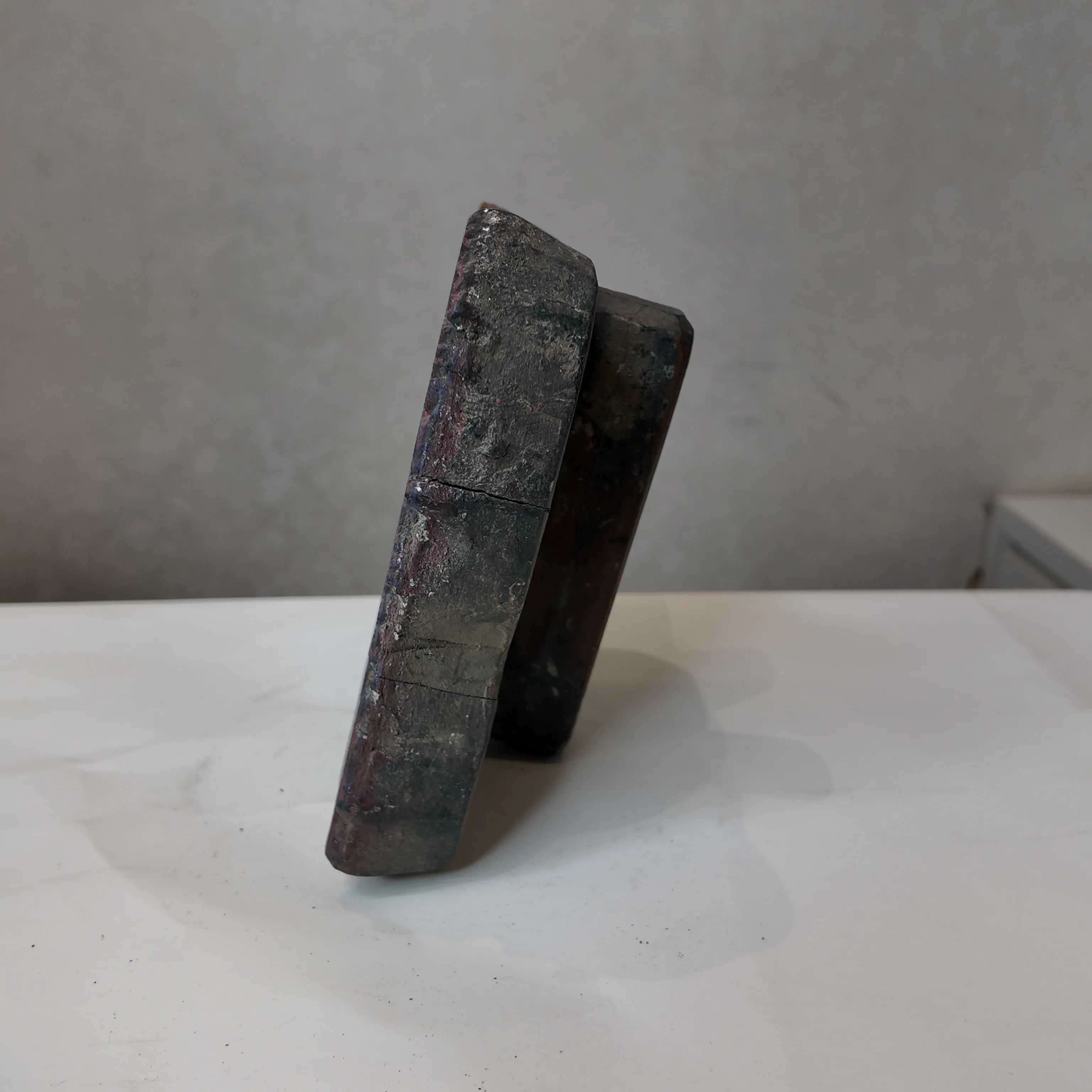 Vintage Hand-Carved Wooden Printing Block – Dense Floral Scrollwork