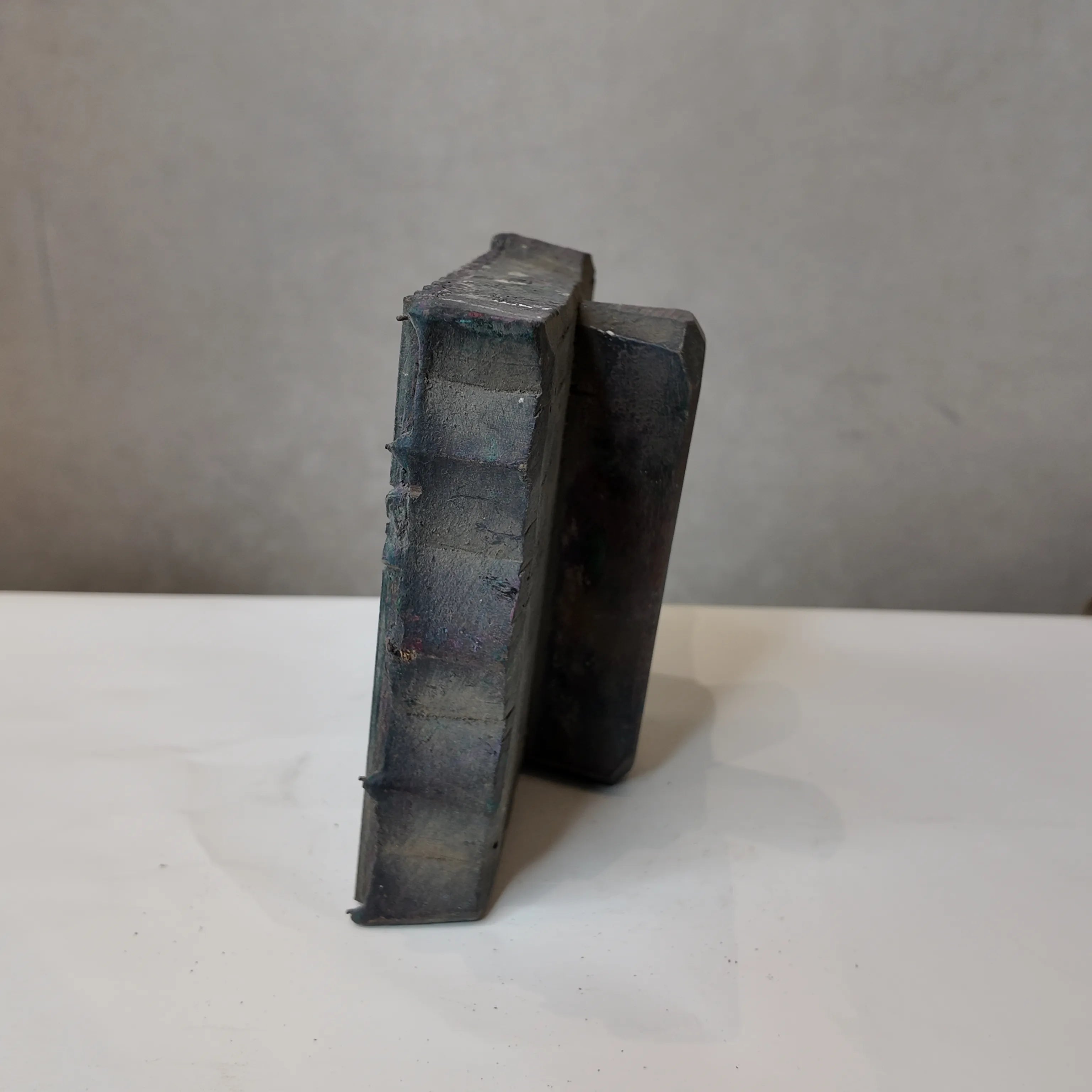 Vintage Hand-Carved Wooden Printing Block – Fluted Column Floral
