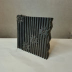 Vintage Hand-Carved Wooden Printing Block – Fluted Column Floral