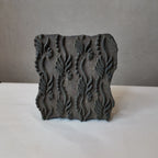 Vintage Hand-Carved Wooden Printing Block – Flame Leaf Vine