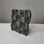 Vintage Hand-Carved Wooden Printing Block – Flame Leaf Vine