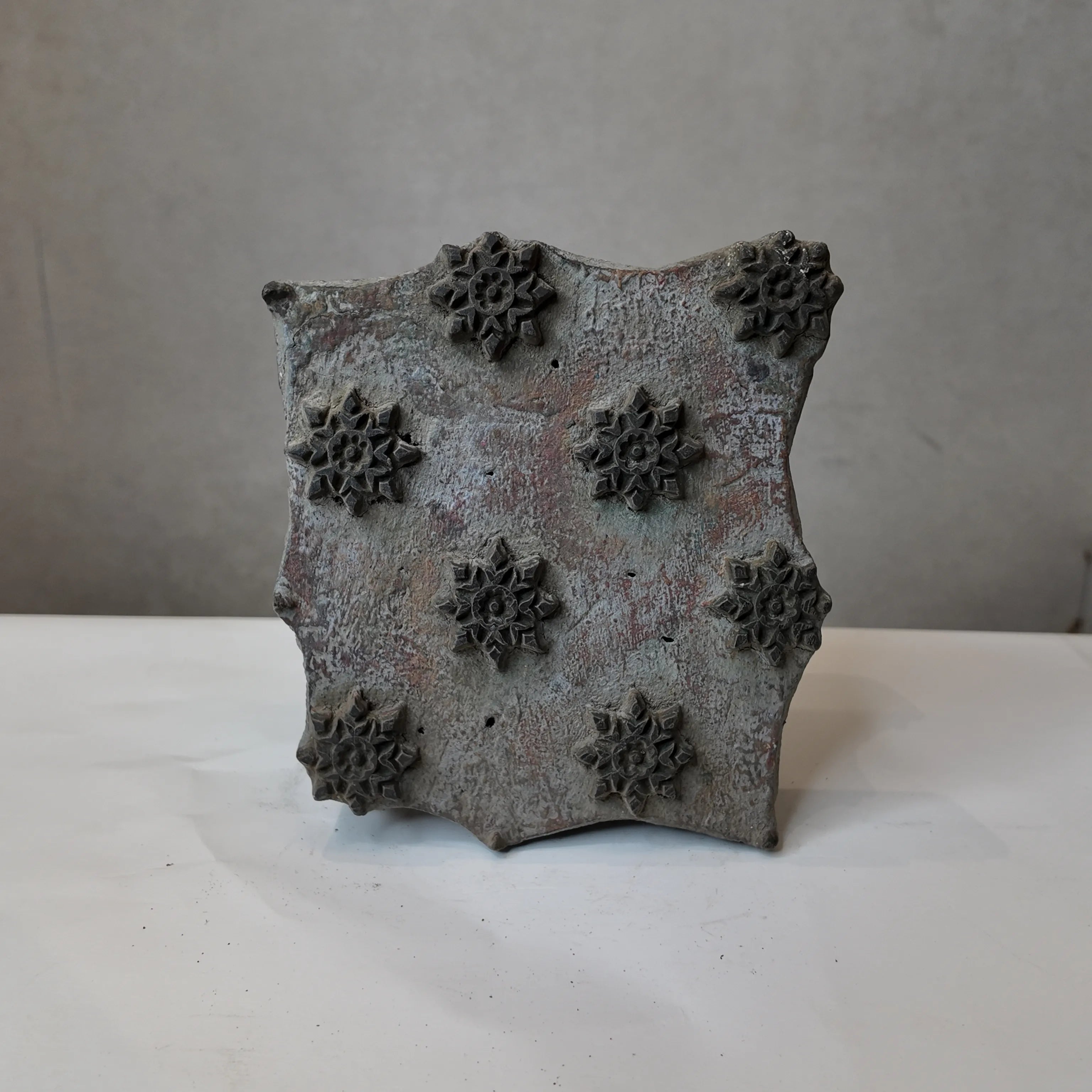 Vintage Hand-Carved Wooden Printing Block – Star Blossom Scatter