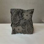 Vintage Hand-Carved Wood Printing Block – Herringbone Leaf