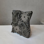 Vintage Hand-Carved Wood Printing Block – Herringbone Leaf