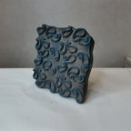Vintage Hand-Carved Wooden Printing Block – Swirling Paisley Grid