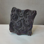 Vintage Hand-Carved Wooden Printing Block – Braided Spiral Scroll
