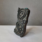 Vintage Hand-Carved Wooden Printing Block – Double S-Curve Paisley Scroll