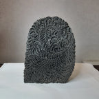 Vintage Hand-Carved Wooden Printing Block – Dense Fern Vine Paisley (2-Piece)