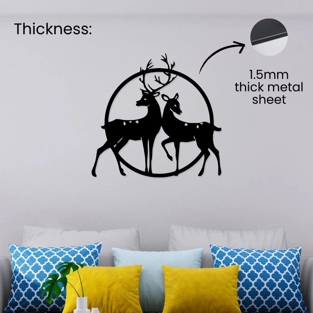 Deer Couple Metal Wall Art 1.5mm thick metal sheet  