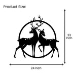 Deer Couple Metal Wall Art 24 inch x 23 inch size guide  