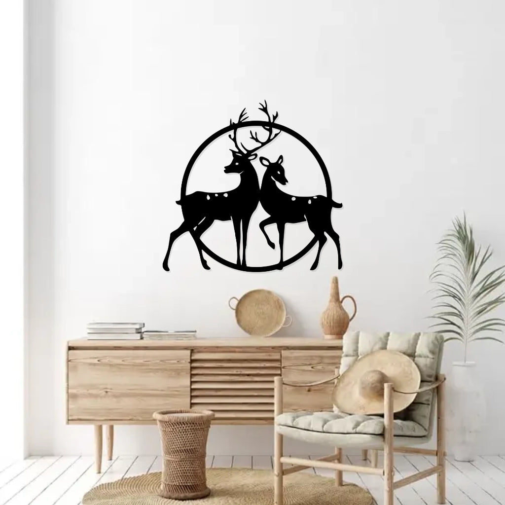 Deer Couple Metal Wall Art living room wall decor  