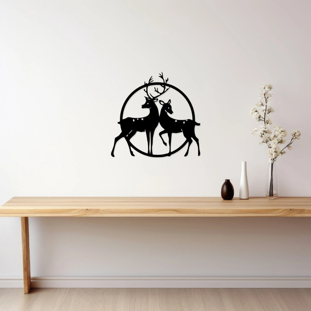 Deer Couple Metal Wall Art modern home wall decor  