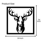 Deer Frame Metal Wall Art 24 inch x 24 inch size guide