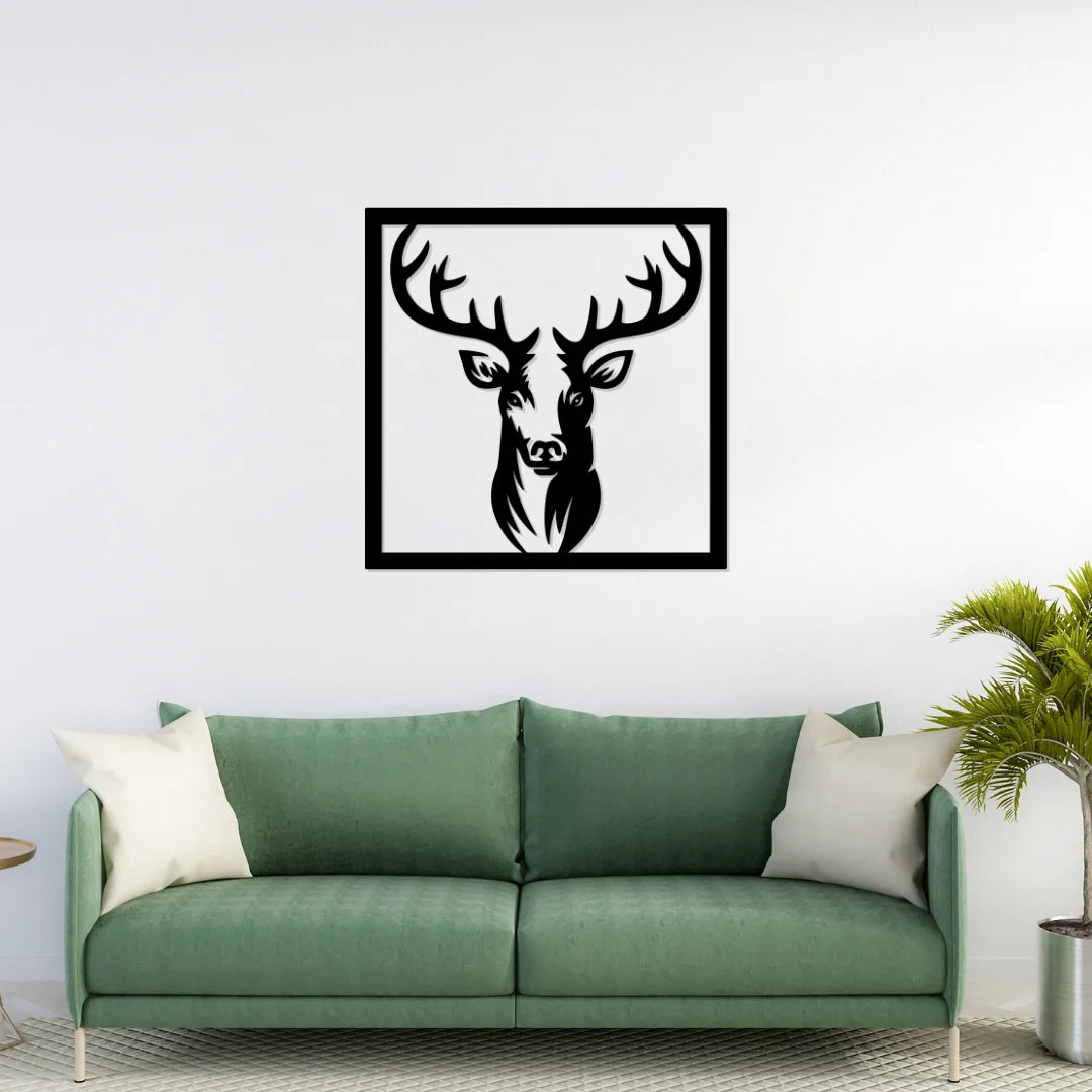 Deer Frame Metal Wall Art sofa wall decor