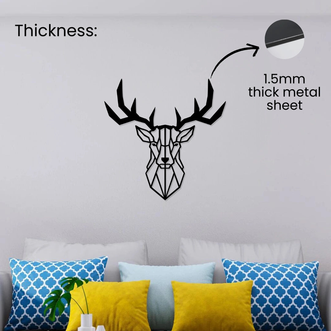 Deer Head Metal Wall Art 1.5mm thick metal sheet