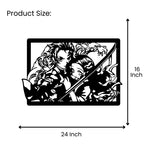 Demon Slayer Tanjiro Nezuko Metal Wall Art 24 inch x 16 inch size guide
