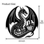 Dragon Castle Metal Wall Art 24 inch x 24 inch size guide